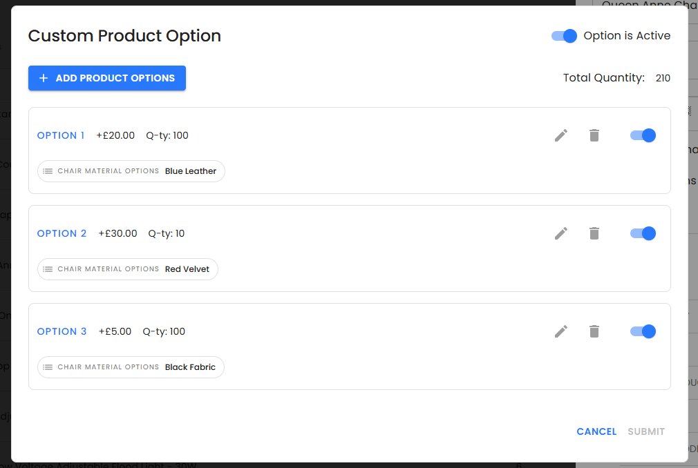 Customizeable Options Custom Product Options